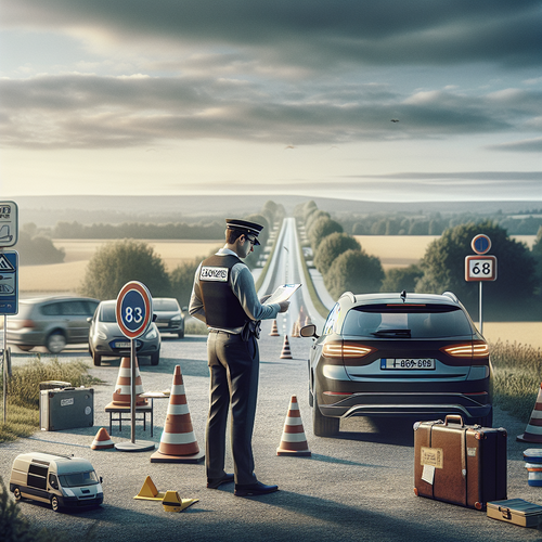 Scène de convoyage automobile : inspection d'une voiture citadine sur plateforme en France