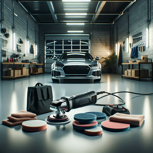 Polisseuse orbitale SPTA 780W et kit complet sur voiture