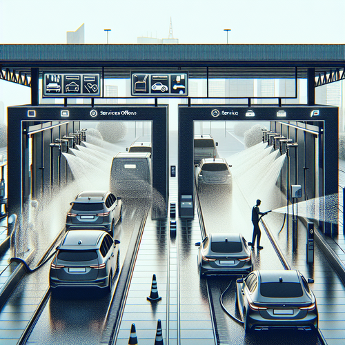 Une station de lavage automobile moderne en ville